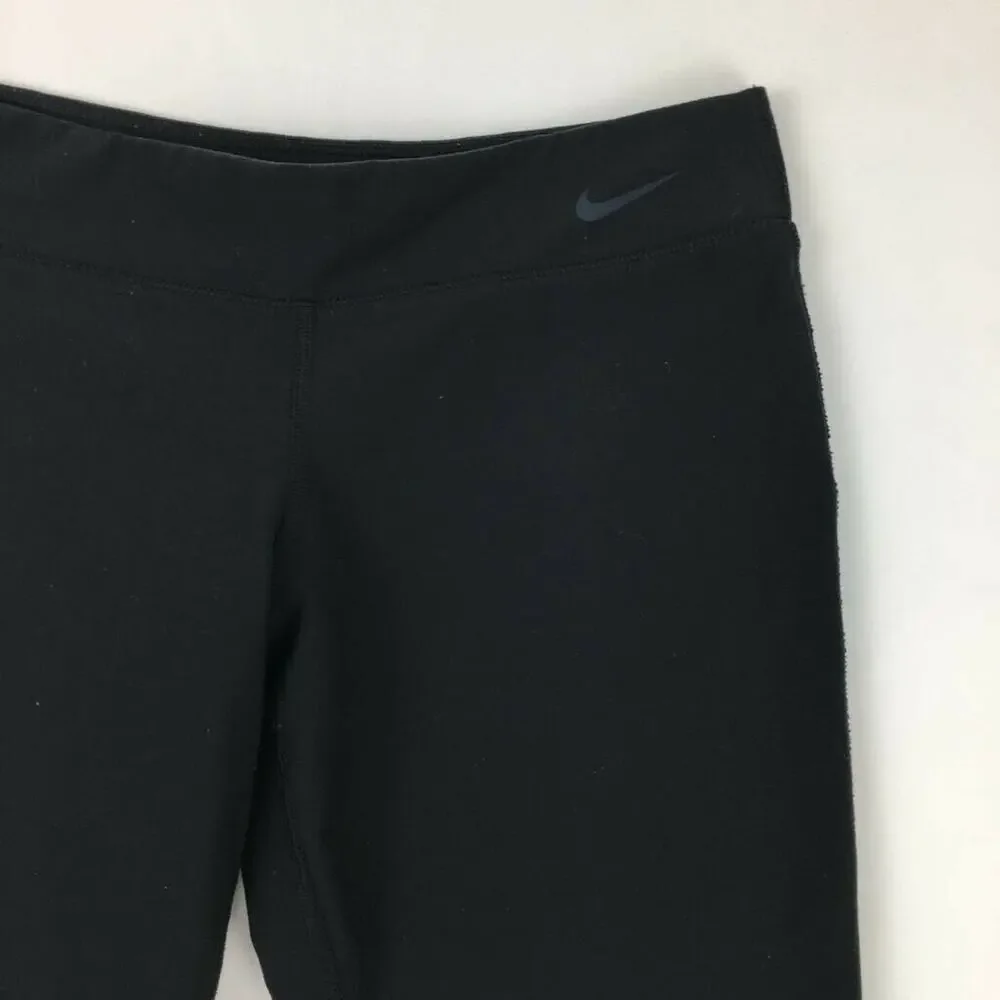 Nike Dri-Fit Girls Legend Capri Pants Black Pull On Elastic Waist Stretch M